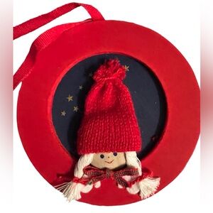 Swedish Snow Girl Wreath Ornament